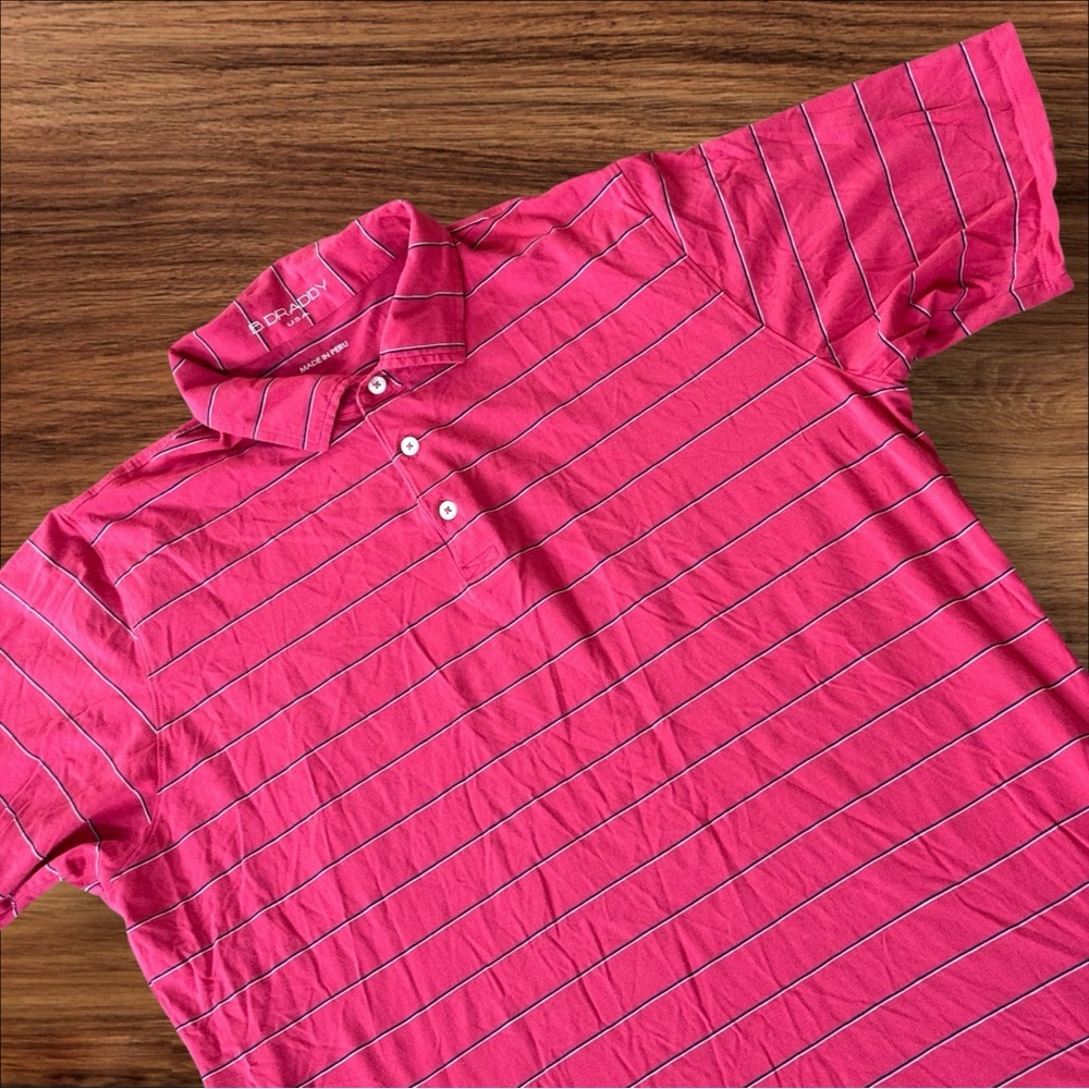 B. Draddy USA Men's Golf Polo‎ Size Large Pima Cotton Pima Cotton SS Red